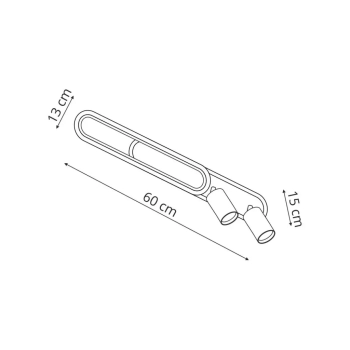 Parma 2 spot 2xGU10 + LED 18W CCT czarny LP-0612/2C L BK